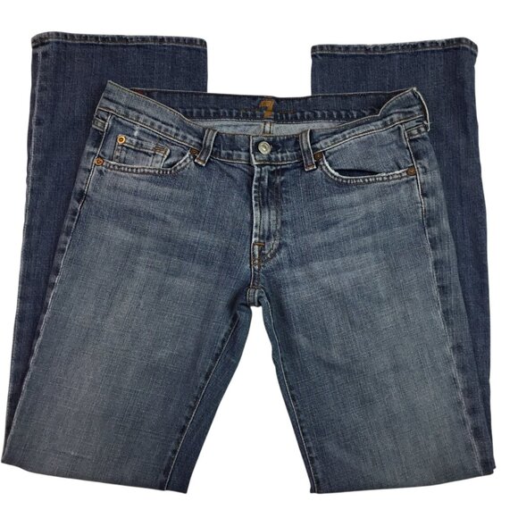 7 For All Mankind Bootcut Womens 31 Jeans Medium Wash Mid-Rise Denim - Picture 7 of 15